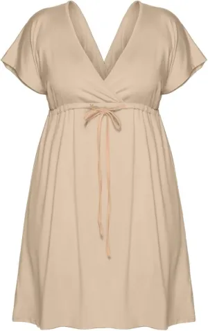 Womens Summer Dresses Short Sleeve Kimono Style Deep V Neck Casual Summer Dress M 4XL Plus Size