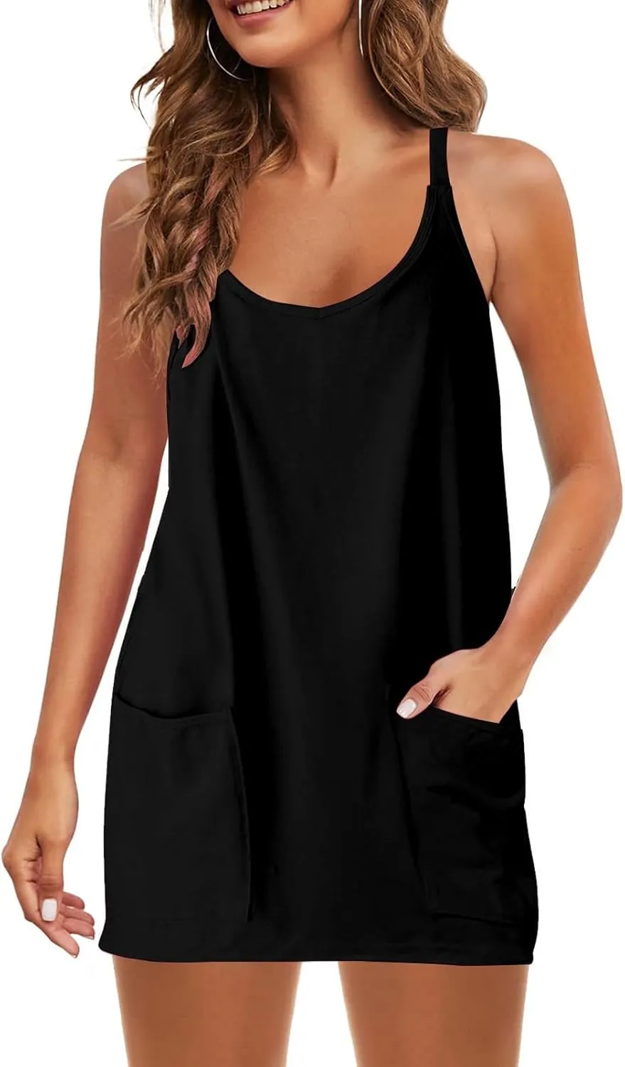Womens Summer Mini Romper Dresses Workout Tennis Dress Sports Athletic Outfits Built in Shorts Trendy Vacation Dress