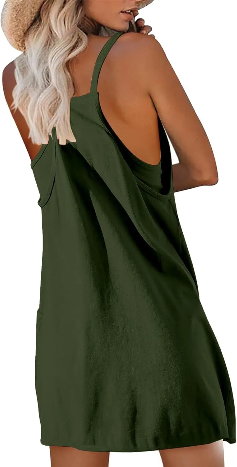 Womens Summer Mini Romper Dresses Workout Tennis Dress Sports Athletic Outfits Built in Shorts Trendy Vacation Dress
