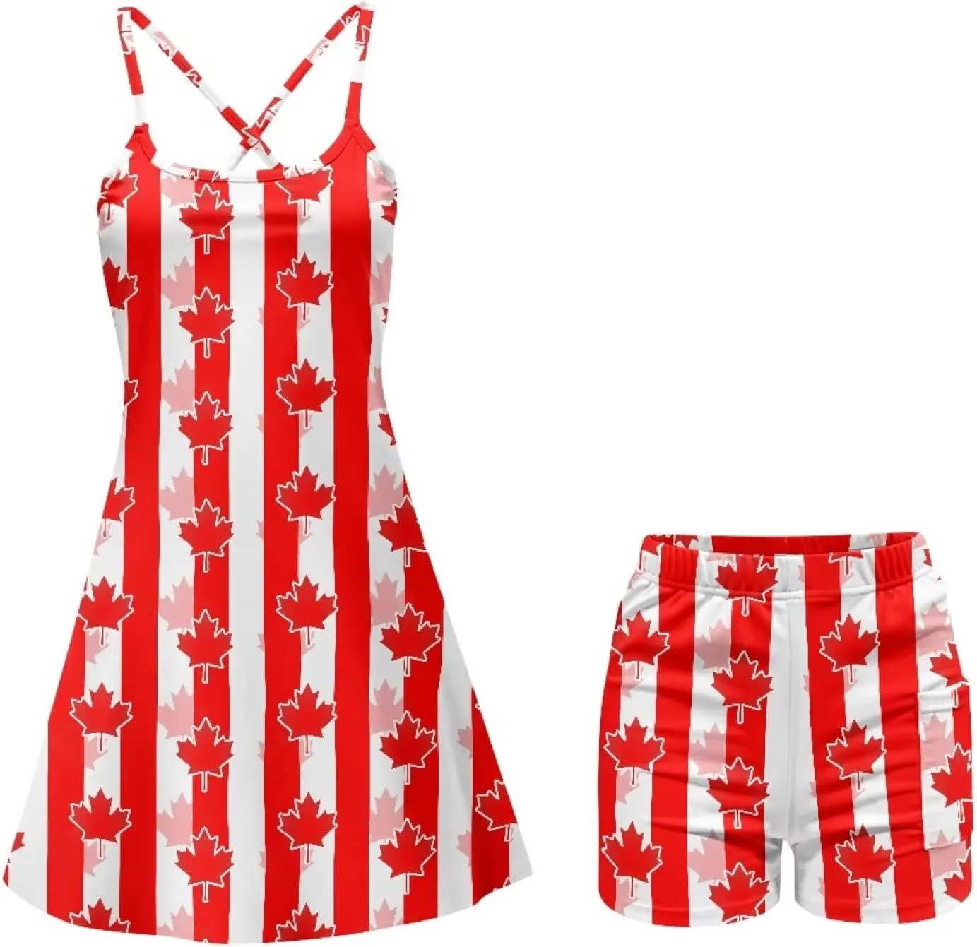 Womens Tennis Dress Golf Workout Dress with Built-in Shorts Pockets Athletic Dresses