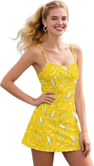 Womens Tennis Dress Golf Workout Dress with Built-in Shorts Pockets Athletic Dresses