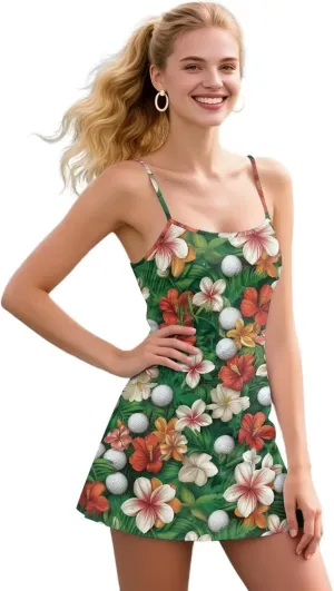 Workout Dresses for Women Tennis Sets with Shorts Underneath Spaghetti Strap Athletic Casual Sports Dress