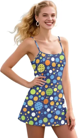 Workout Dresses for Women Tennis Sets with Shorts Underneath Spaghetti Strap Athletic Casual Sports Dress