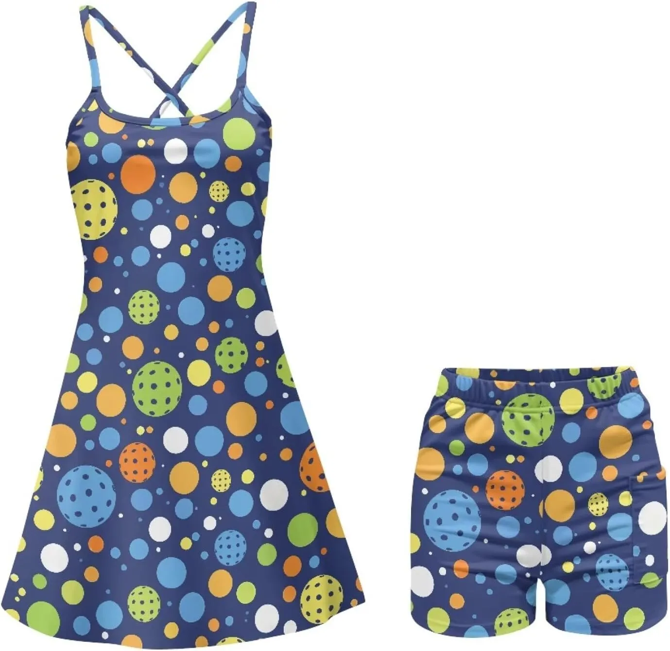 Workout Dresses for Women Tennis Sets with Shorts Underneath Spaghetti Strap Athletic Casual Sports Dress