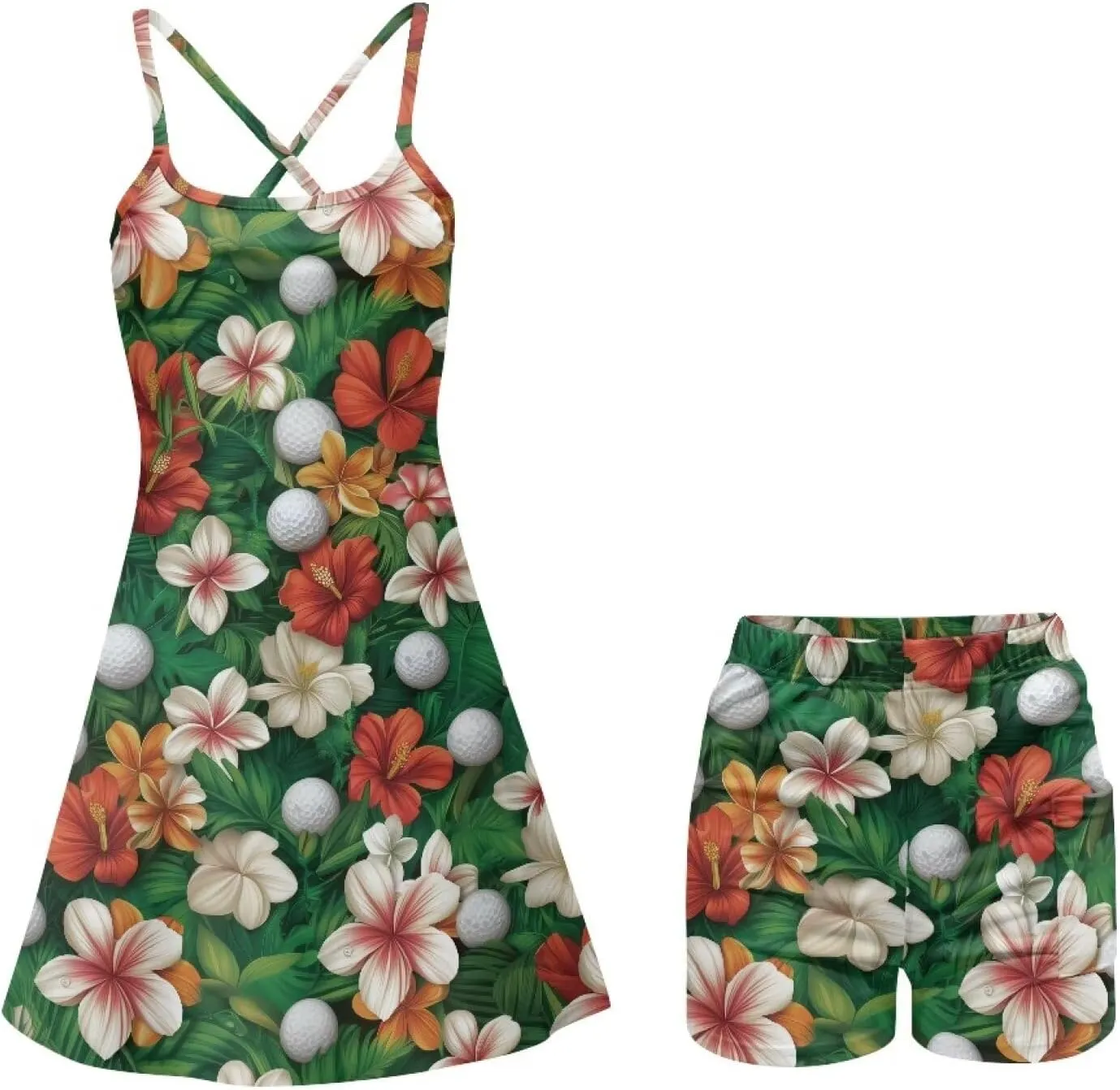 Workout Dresses for Women Tennis Sets with Shorts Underneath Spaghetti Strap Athletic Casual Sports Dress