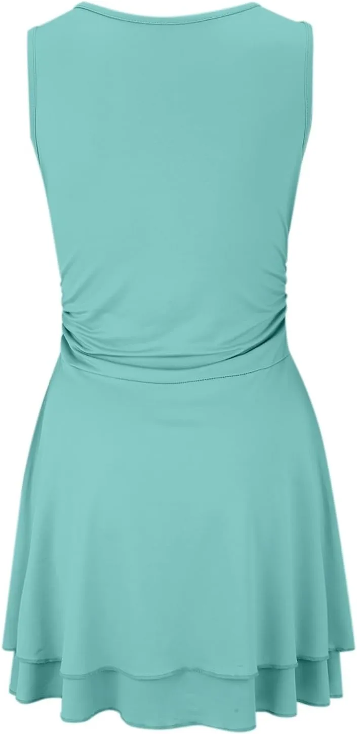 XOWRTE Women's Sexy Square Neck Mini Dress Ruffle Tight Short Bodycon Cocktail Dress Evening Dresses Party Sundress Clubwear