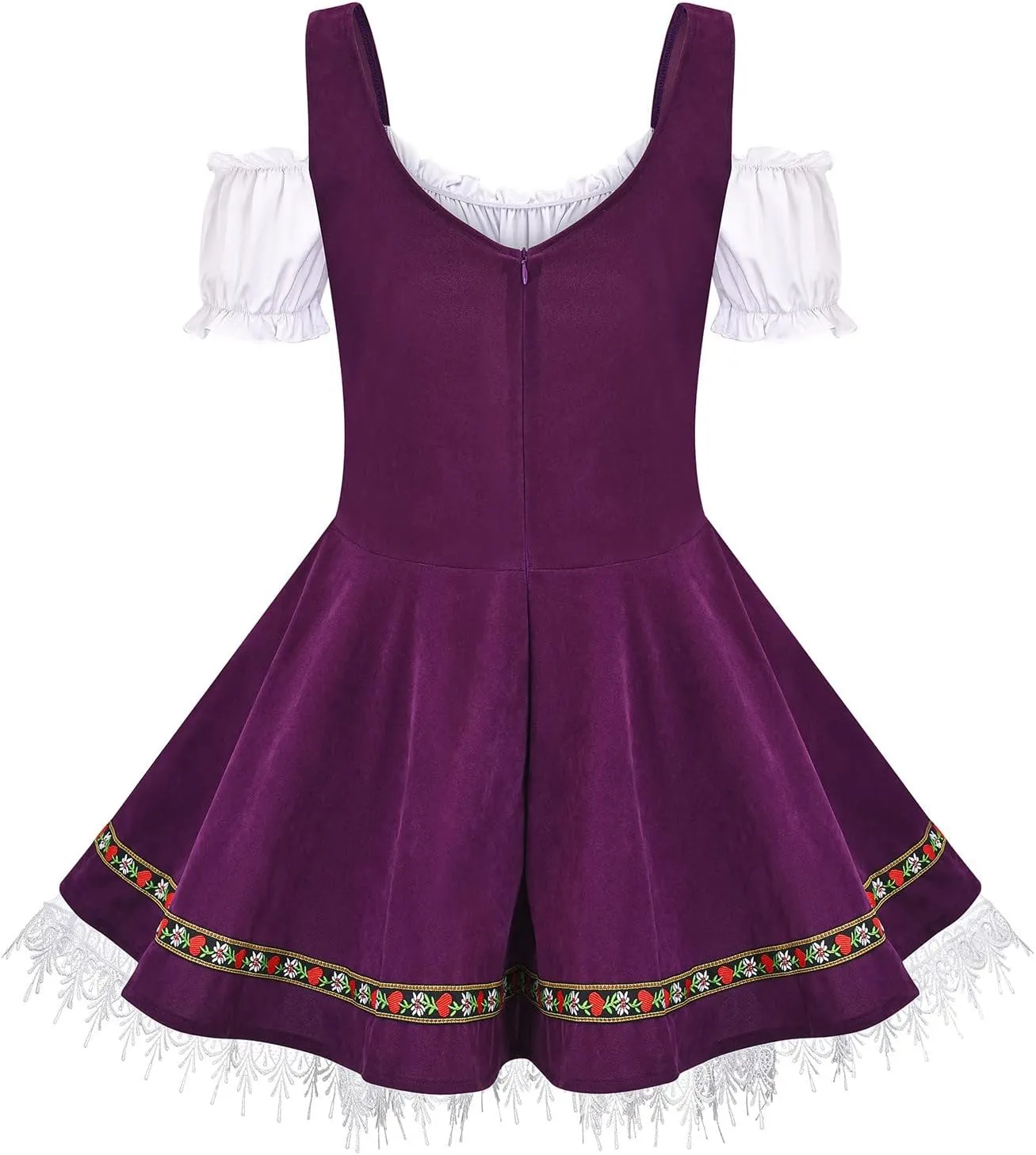 XUNRYAN Oktoberfest Costumes Women German Maid Dress Plus Size Trachten Dirndl Bavarian Dresses Cosplay Outfits Mini Dress